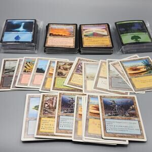Vintage Basic Lands Lot MTG Over 100 Cards 1995 - 2003 & 100 Modern